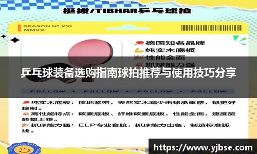 乒乓球装备选购指南球拍推荐与使用技巧分享